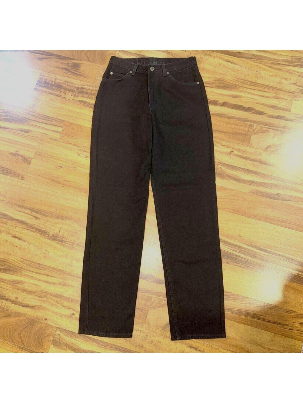 90s Brittania Black Cotton Straight Relaxed Jeans 32/34